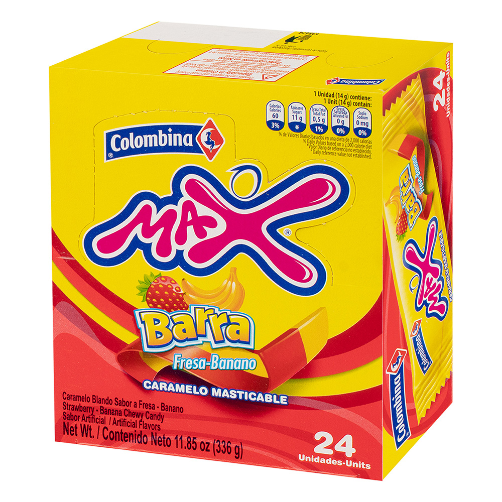Max Barra Plana Fresa Banano 336 g